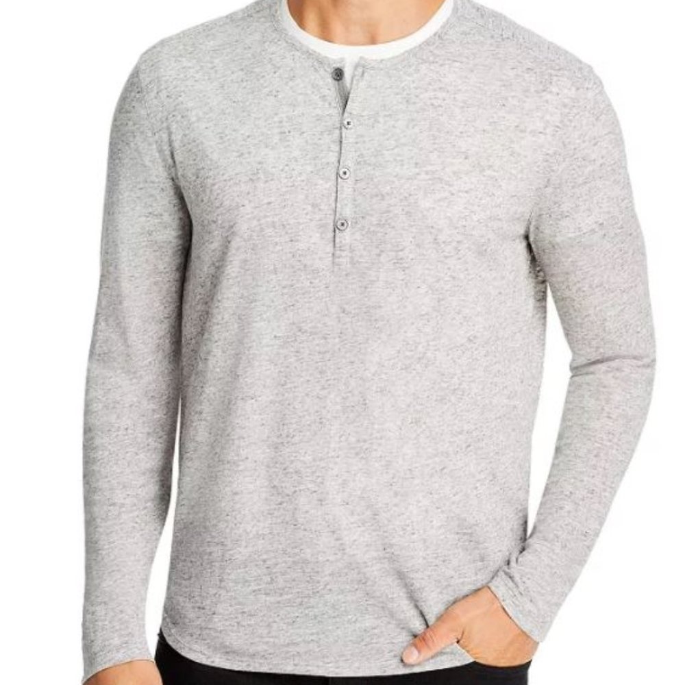 John Varvatos Star USA Shaped Hem Henley Shirt ($148) NEW